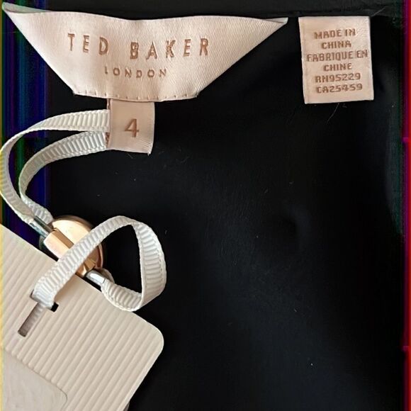 NWT Ted Baker Lenta Embellished Bow Layered Dress Black Light Pink - Picture 10 of 12